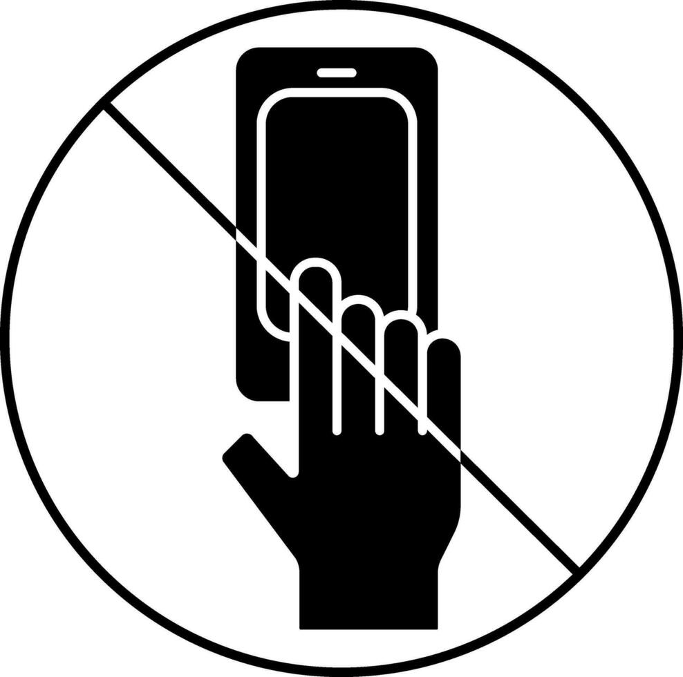 Glyphe nicht berühren Telefon Symbol oder Symbol. vektor