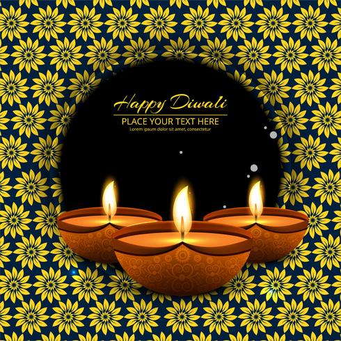 Glückliche diwali diya Öllampen-Festivalhintergrundillustration vektor