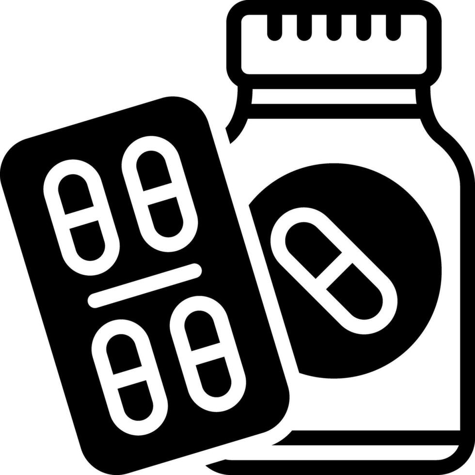 solide Symbol zum Medikation Tabletten vektor