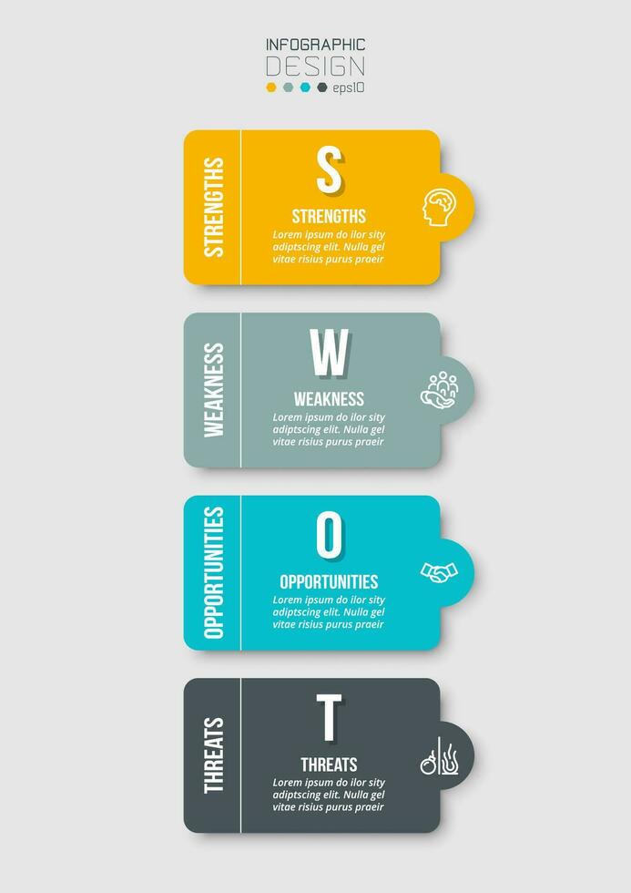 Infografik-Vorlage für Geschäftskonzepte mit Swot-Analyse. vektor