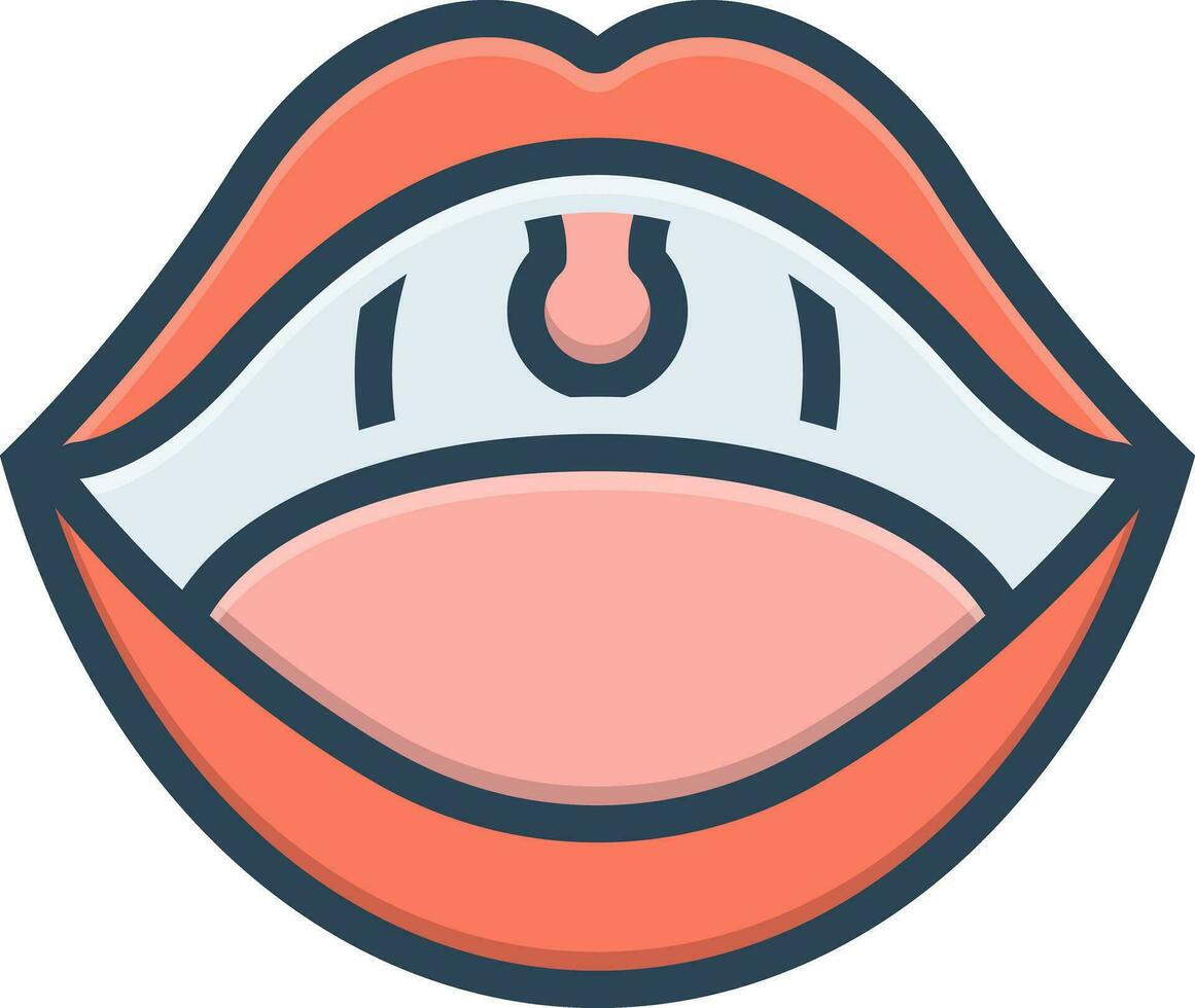 Färg ikon för öppen mun vektor