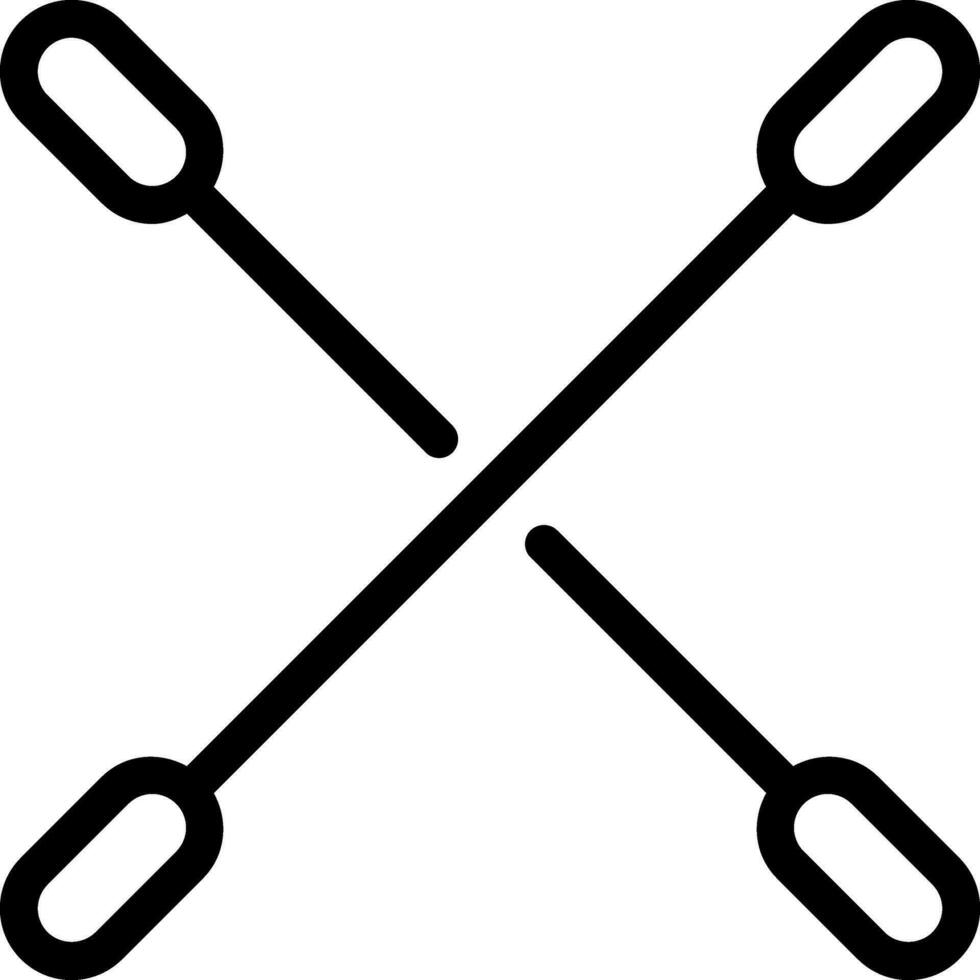 Kreuz Baumwolle Knospen Symbol im schwarz Umriss. vektor