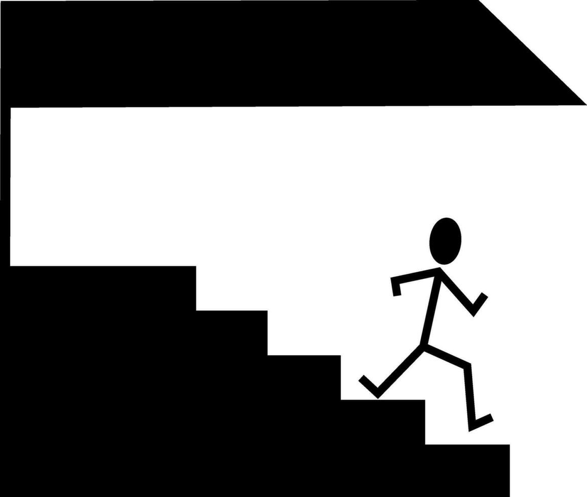 Nieder Treppe Symbol. vektor
