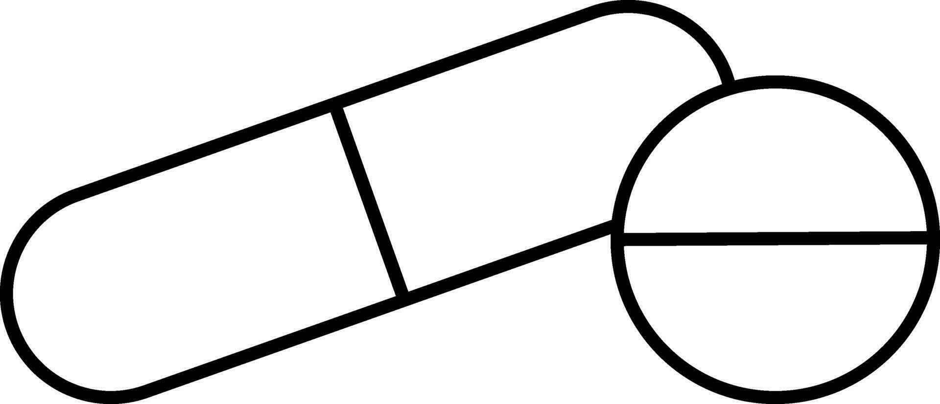 svart linjär illustration av piller ikon. vektor