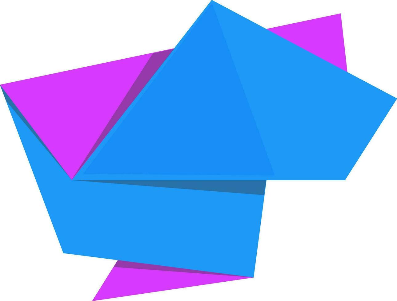 origami stil band blå och lila Färg kombination. vektor