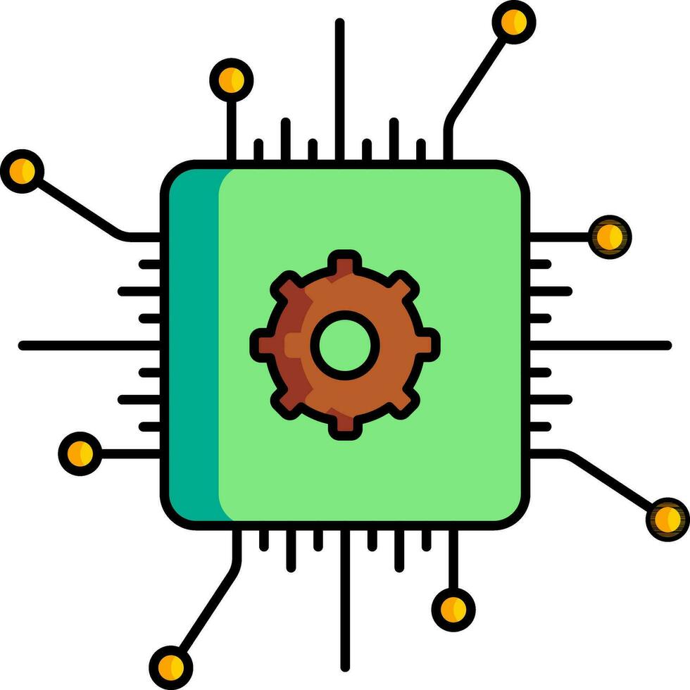 vektor illustration av mikrochip miljö ikon.