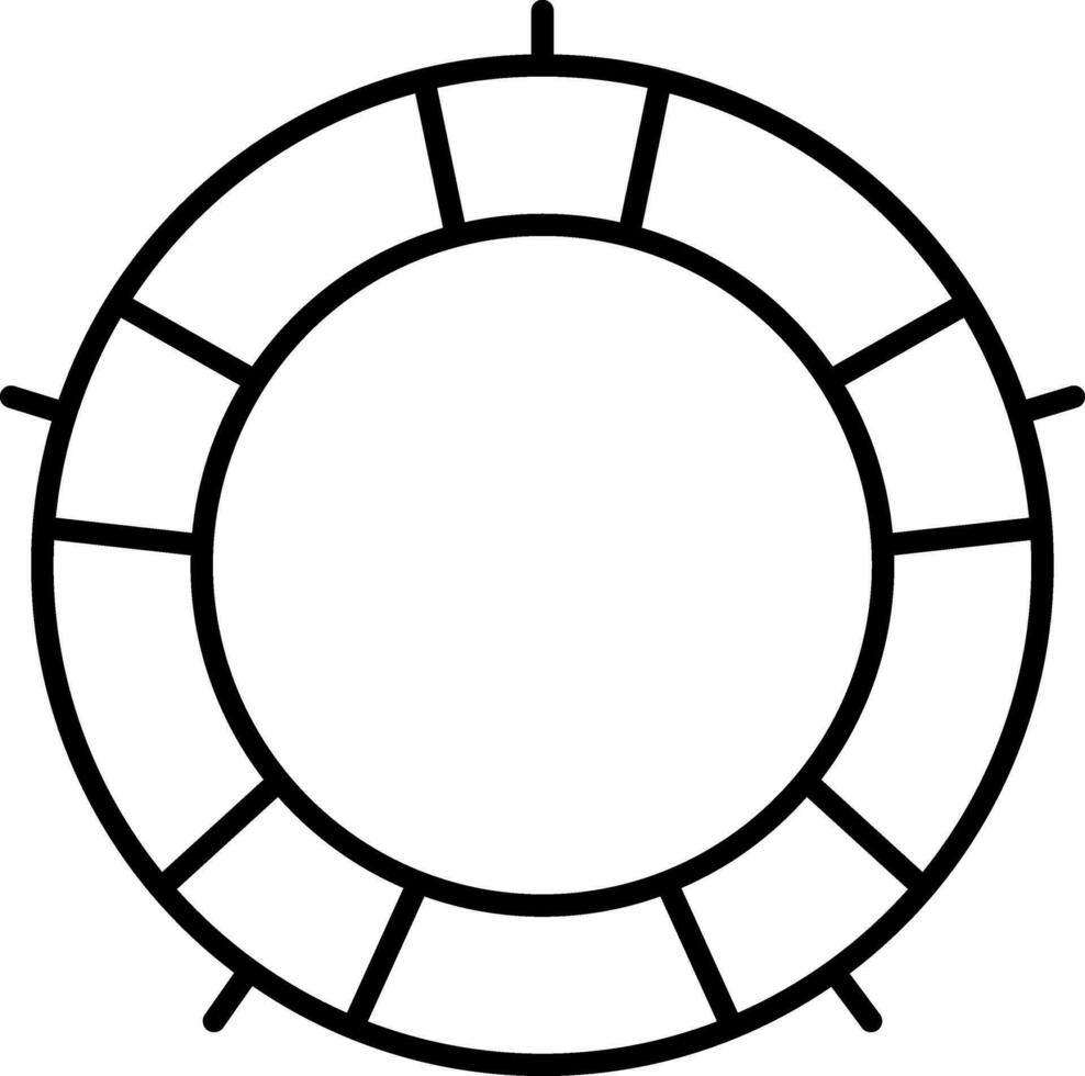 Linie Kunst Schwimmen Ring Symbol im eben Stil. vektor