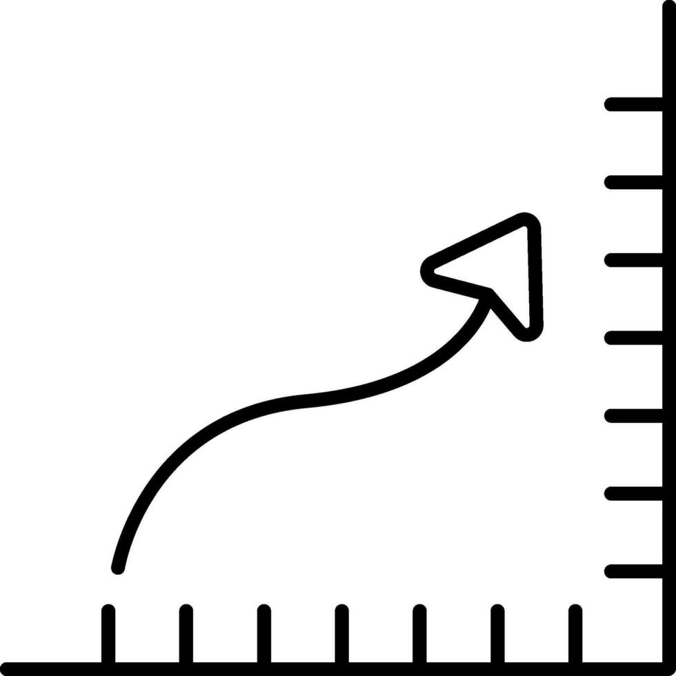 Linie Kunst Illustration von Strategie Daten Analyse Pfeil Graph Symbol. vektor