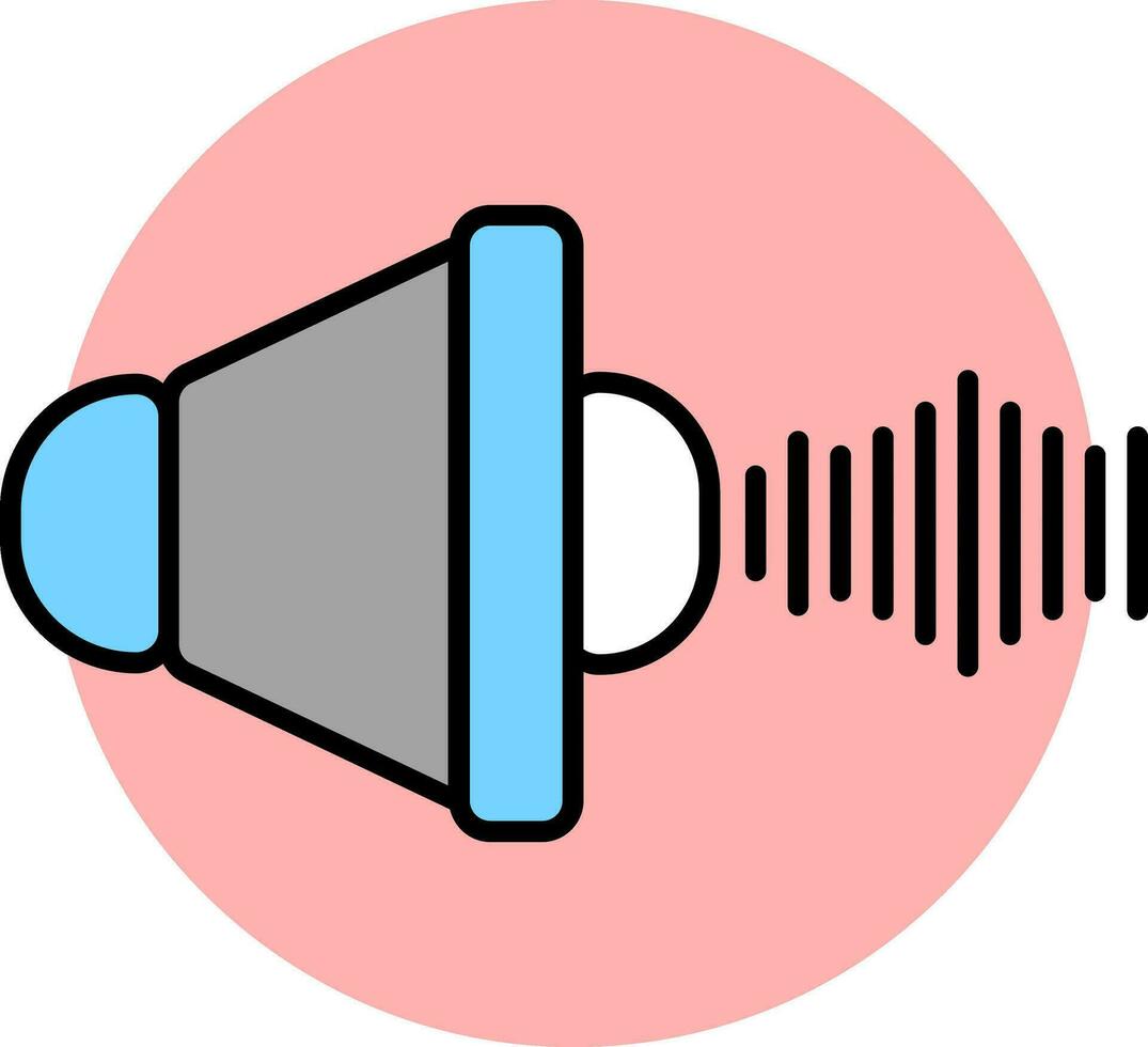 Blau und grau Lautsprecher Symbol auf Rosa Hintergrund. vektor