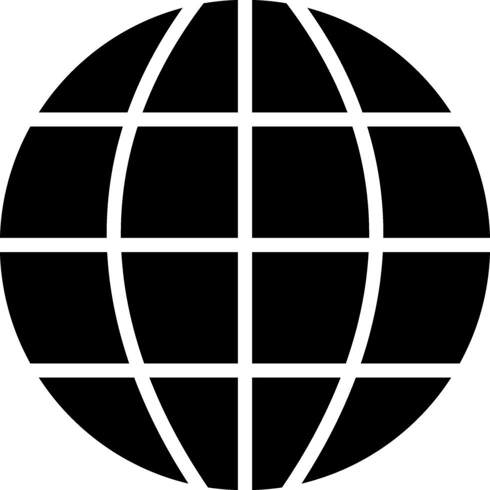 schwarz und Weiß Globus Symbol im eben Stil. vektor