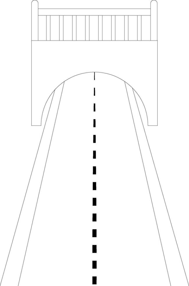 tunnel med väg i svart linje konst. vektor