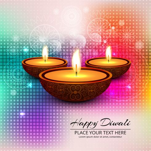 Glad diwali diya oljelampa festival bakgrunds illustration vektor