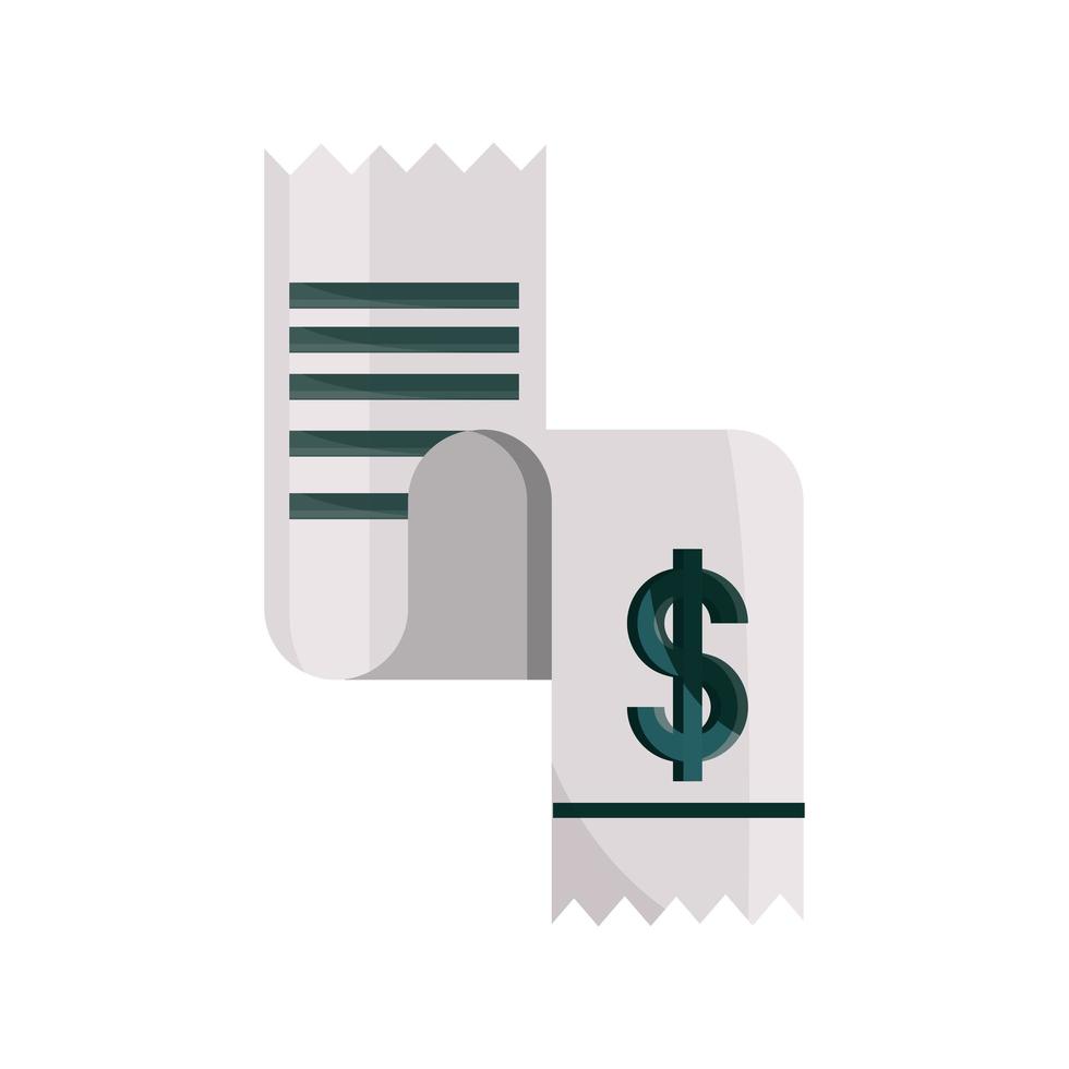 betalningar online kvitto pappersräkning platt ikon skugga vektor