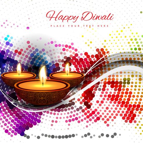 Glückliche diwali diya Öllampen-Festivalhintergrundillustration vektor