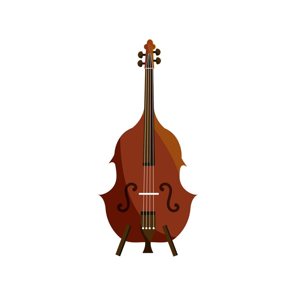 Cello-Saitenmusikinstrument isolierte Ikone vektor