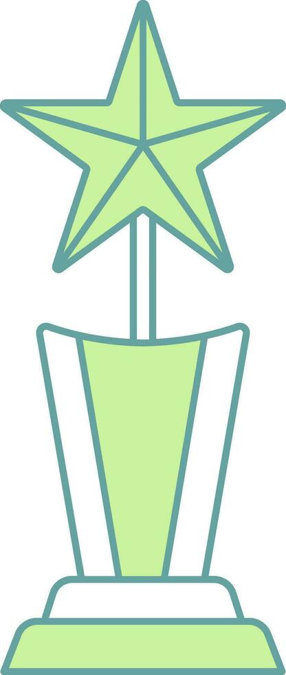 Star Trophäe Symbol im Grün und Weiß Farbe. vektor
