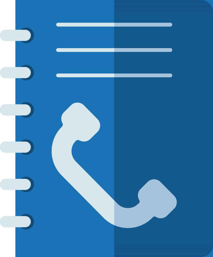 telefon bok ikon i blå Färg. vektor