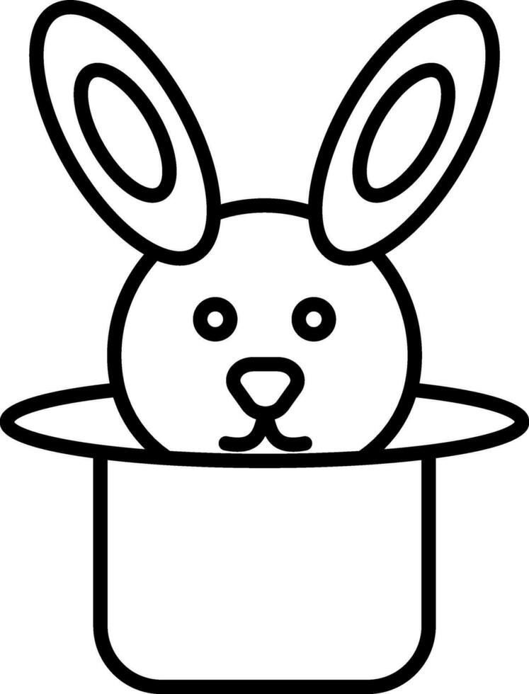 Hase im Magie Hut Symbol im Linie Kunst. vektor