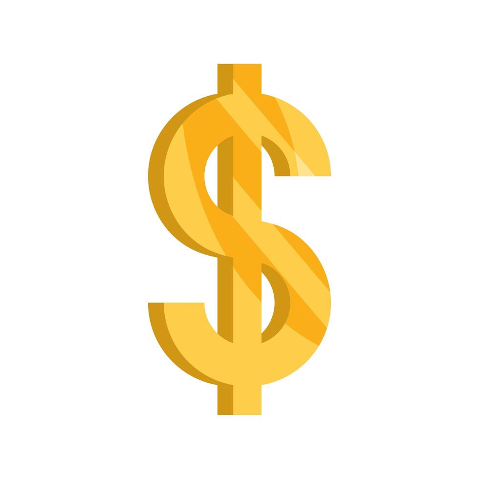 dollar pengar symbol aktiemarknad krasch isolerad ikon vektor