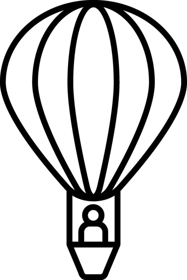 Linie Kunst Illustration von Mensch Reiten im heiß Luft Ballon Korb Symbol. vektor