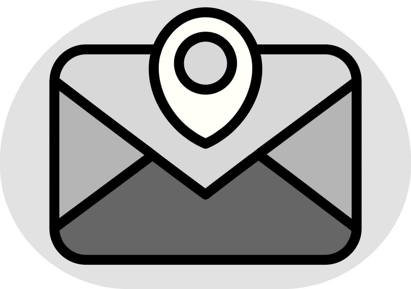 post eller kuvert plats ikon i grå Färg. vektor