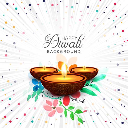 Glückliche diwali diya Öllampen-Festivalhintergrundillustration vektor