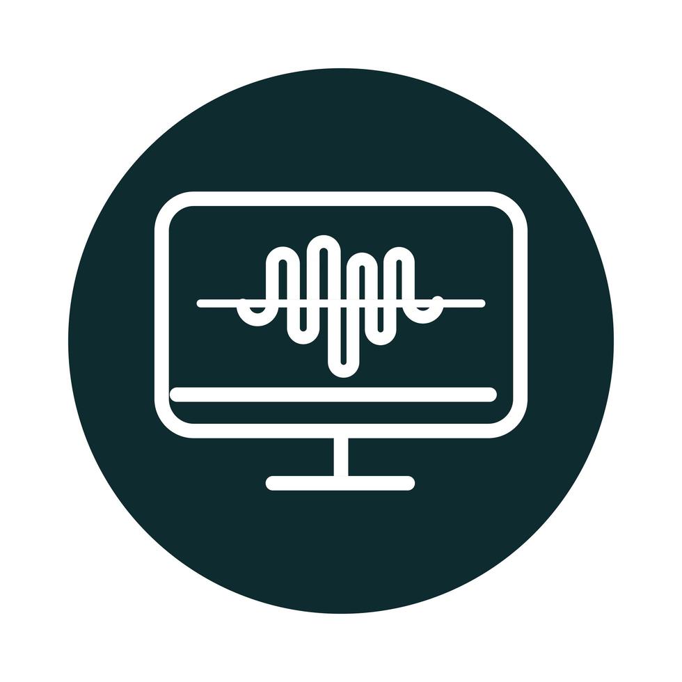 Monitor Computer Equalizer Soundblock Stil Symbol vektor