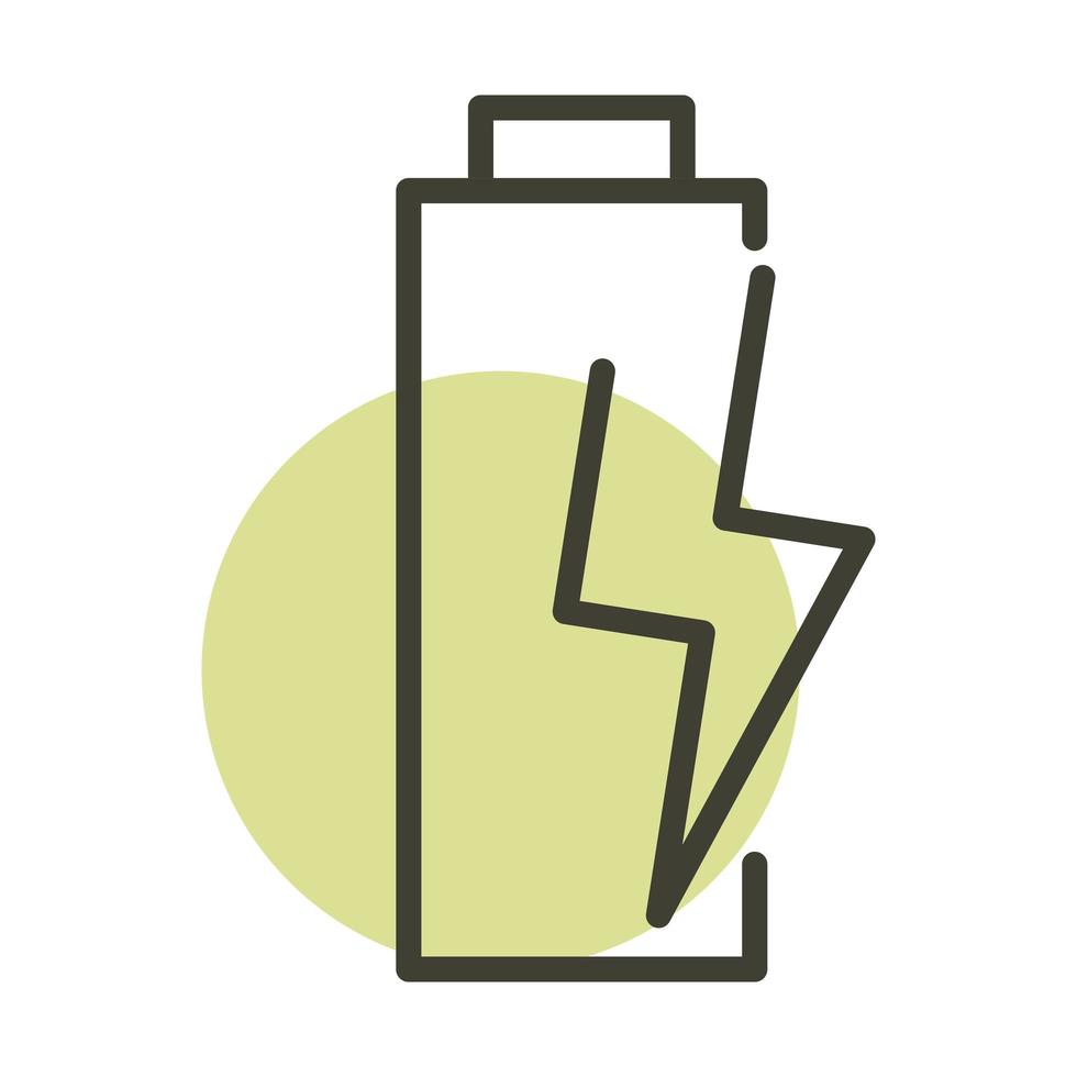 batterikraft alternativ hållbar energi linje stil ikon vektor