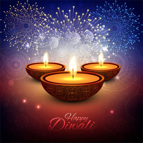 Glad diwali diya oljelampa festival bakgrunds illustration vektor