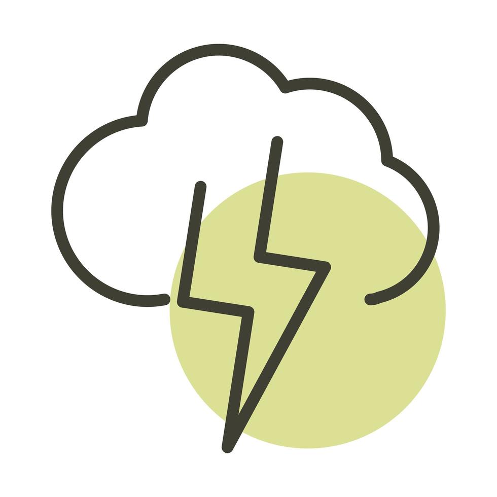 Cloud Thunderbolt Alternative nachhaltige Energie Linie Stilikone vektor