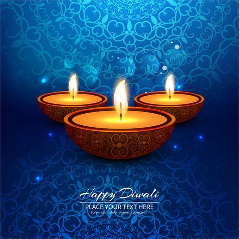 Glad diwali diya oljelampa festival bakgrunds illustration vektor