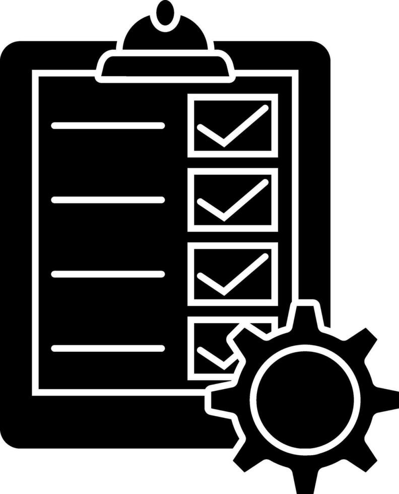Rahmen Checkliste Symbol im schwarz und Weiß Farbe. vektor