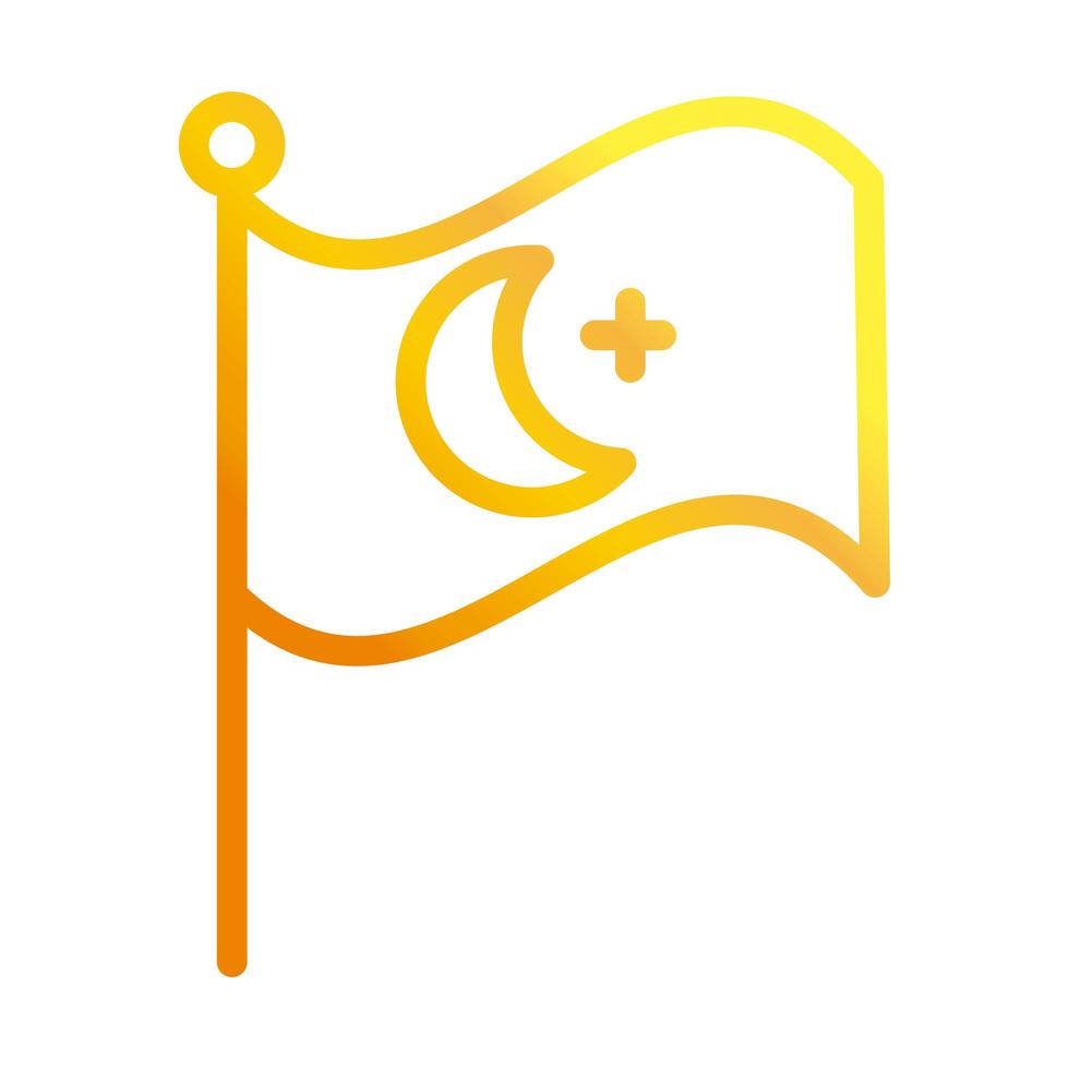 religiöse Flagge Ramadan arabische islamische Feier Gradientenlinie Ikone vektor