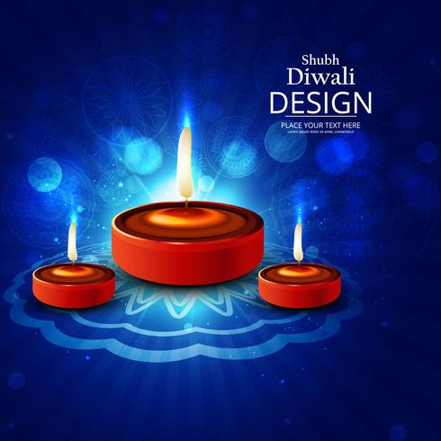 Glad diwali diya oljelampa festival bakgrunds illustration vektor