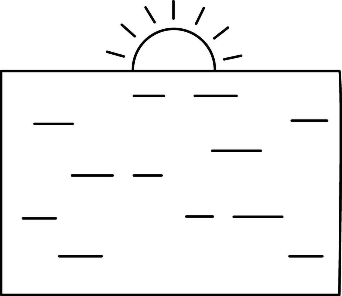 Sonnenaufgang oder Sonnenuntergang Symbol im schwarz Umriss. vektor