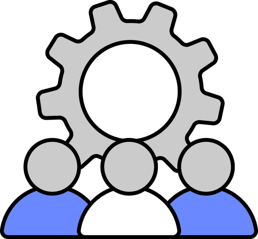 platt stil teknisk eller teknik team grå och blå ikon. vektor