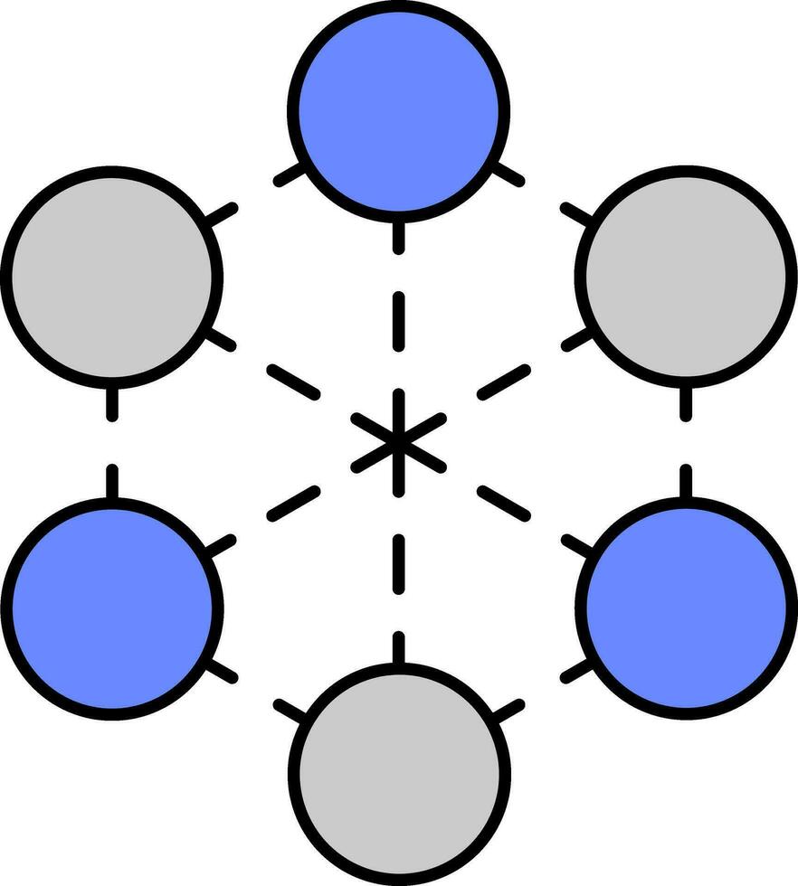 sechseckig Infografik oder Verbindung grau und Blau Symbol. vektor