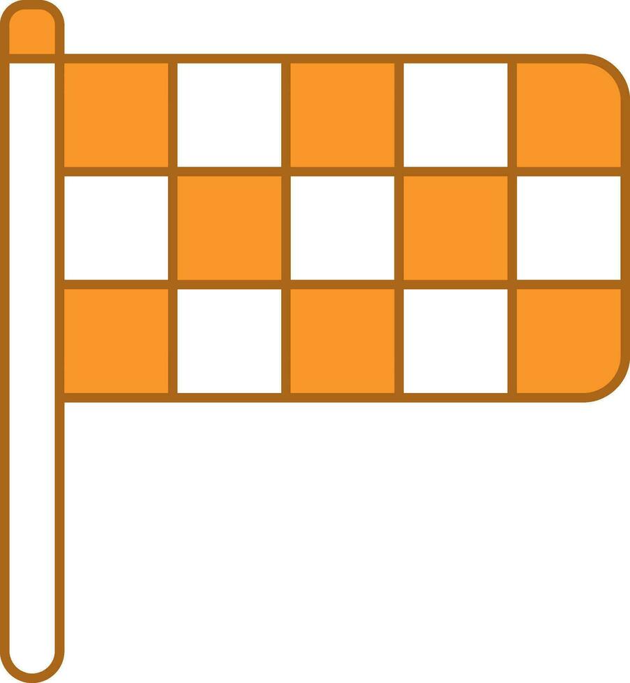 Avsluta flagga ikon i orange och vit Färg. vektor