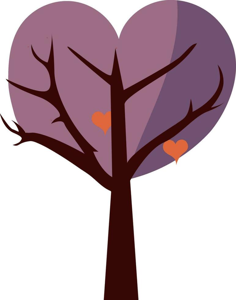 isoliert Herz Baum Ast Symbol im eben Stil. vektor