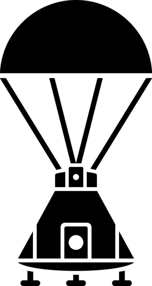 schwarz und Weiß Raum Kapsel Symbol im eben Stil. vektor