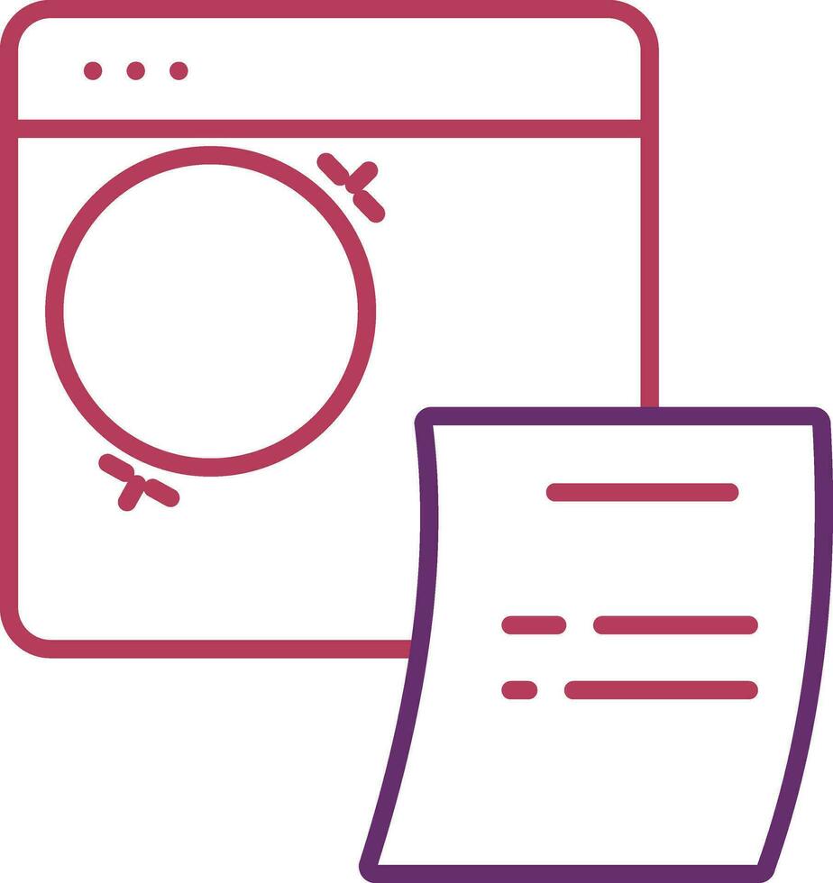 finansiell hemsida med papper ikon i rosa och lila Färg. vektor