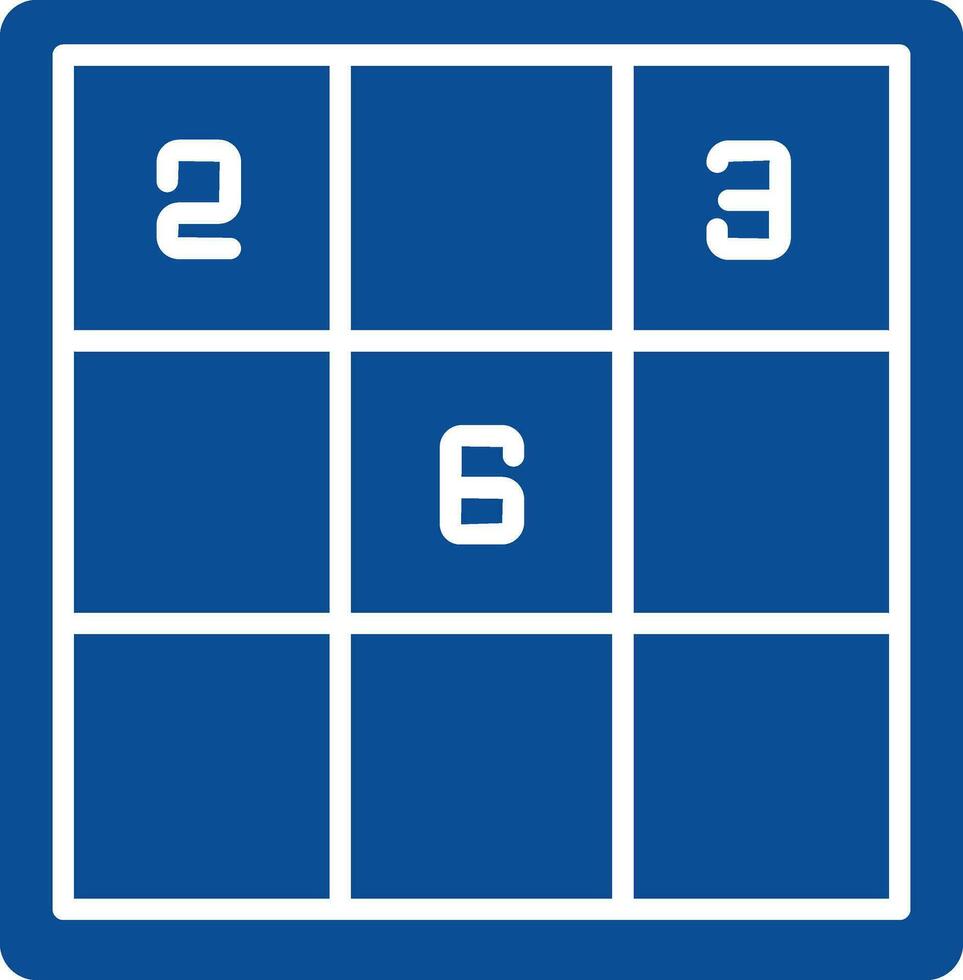 sudoku ikon i blå och vit Färg. vektor