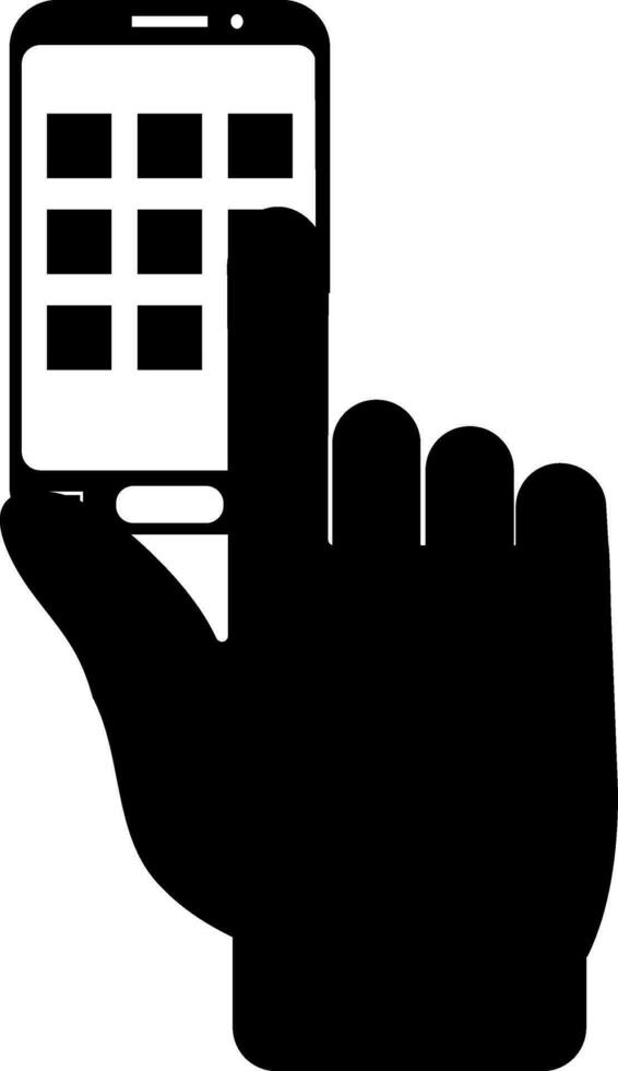 Finger Zapfhahn Geste auf Handy, Mobiltelefon berühren Bildschirm. vektor