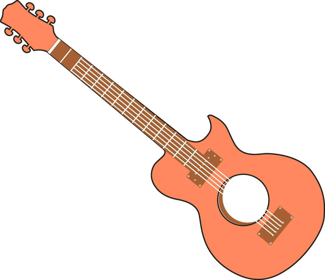 platt illustration av gitarr. vektor