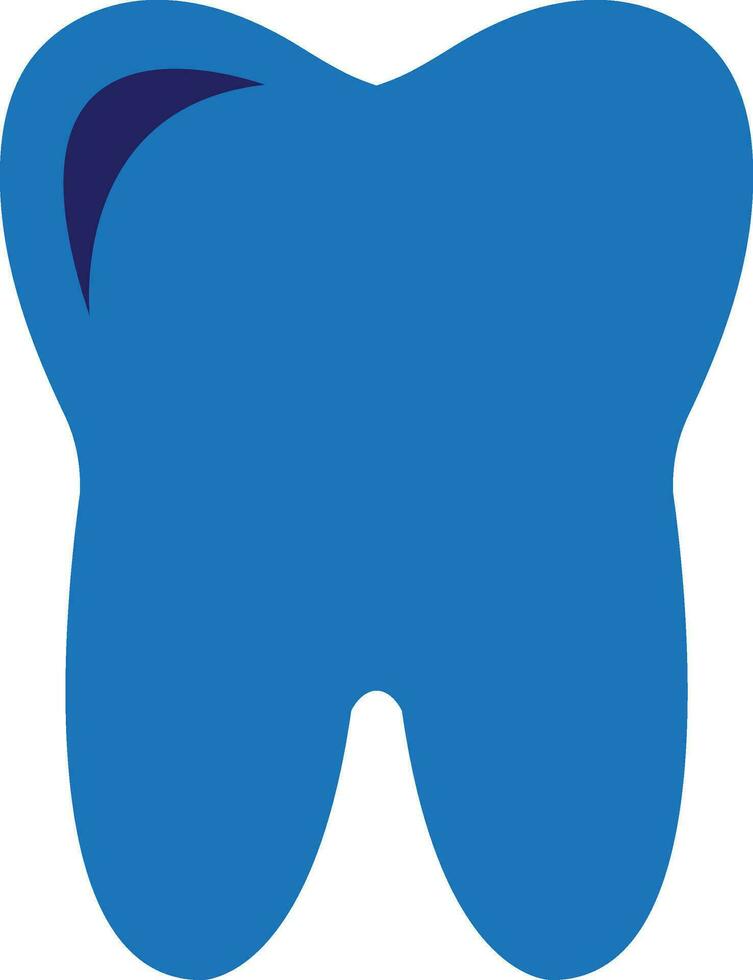 eben Stil Blau Zahn Symbol auf Weiß Hintergrund. vektor