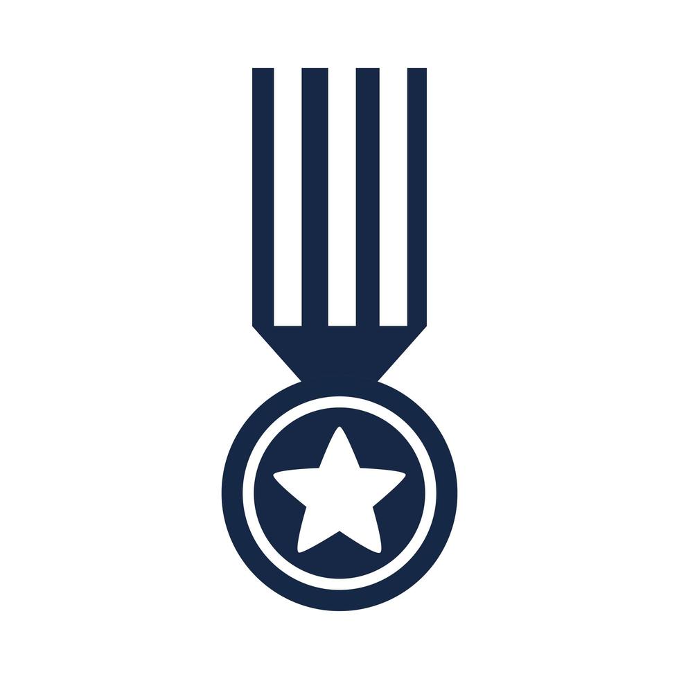 Gedenktag Medaille Stern Band Ehre amerikanische Feier Silhouette Stilikone vektor