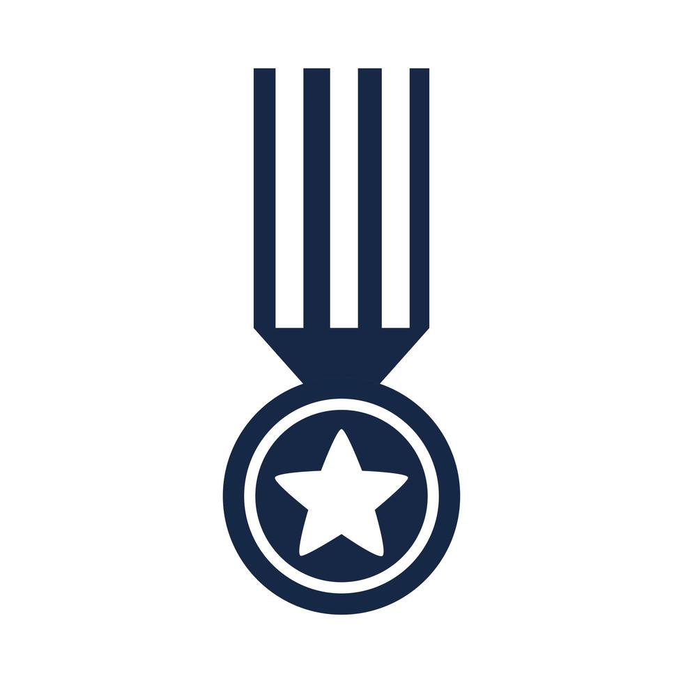 minnesdag medalj stjärna band ära amerikansk firande siluett stilikon vektor