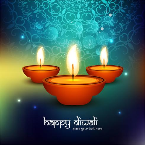 Glückliche diwali diya Öllampen-Festivalhintergrundillustration vektor