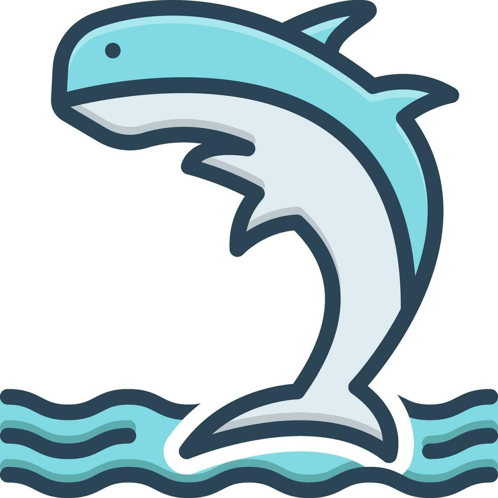 Färg ikon för fisk vektor