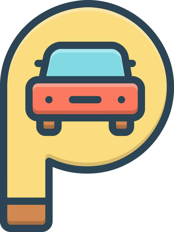 Färg ikon för parkeringm tecken vektor